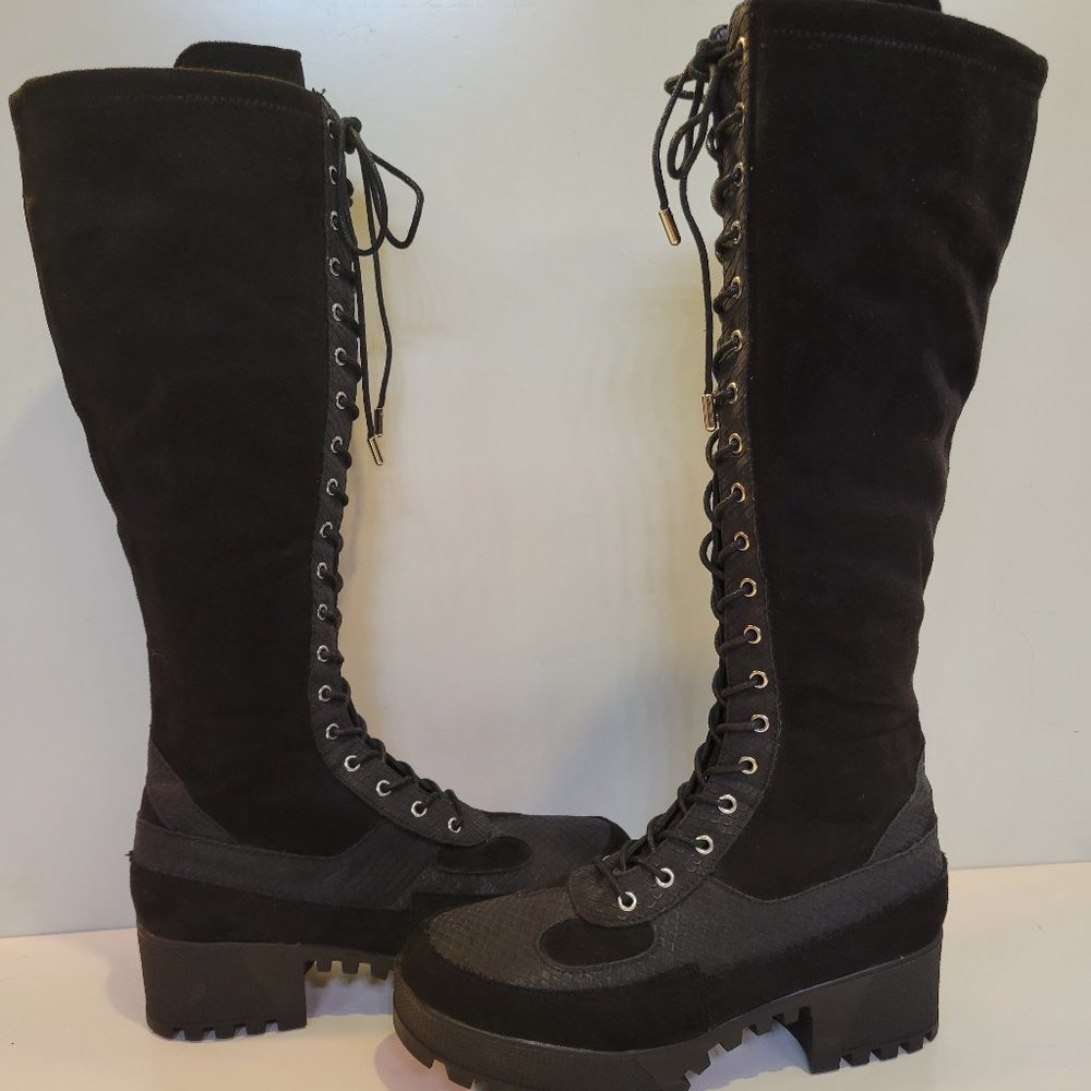 Cape Robbin ELIZA Platform Knee High Lace-up Combat Boots - SIZE 6M